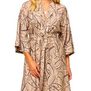 O’Neil beach palm leaf print Kimono